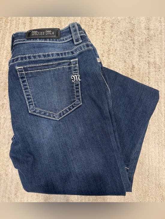 Miss Me Denim - Miss Me Women's Dark Blue Boot Cut Jeans with Contrast Stitch